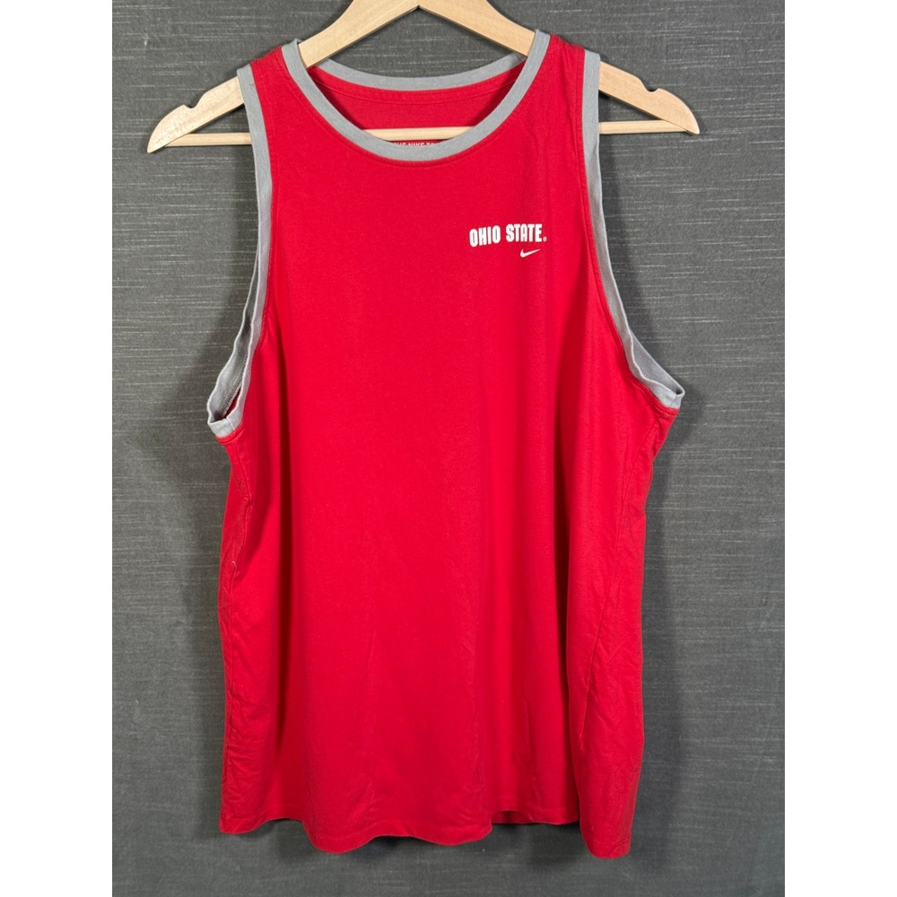 Nike Ohio State Buckeyes Dri-FIT Tank Top Mens Large Red Sleeveless Shirt